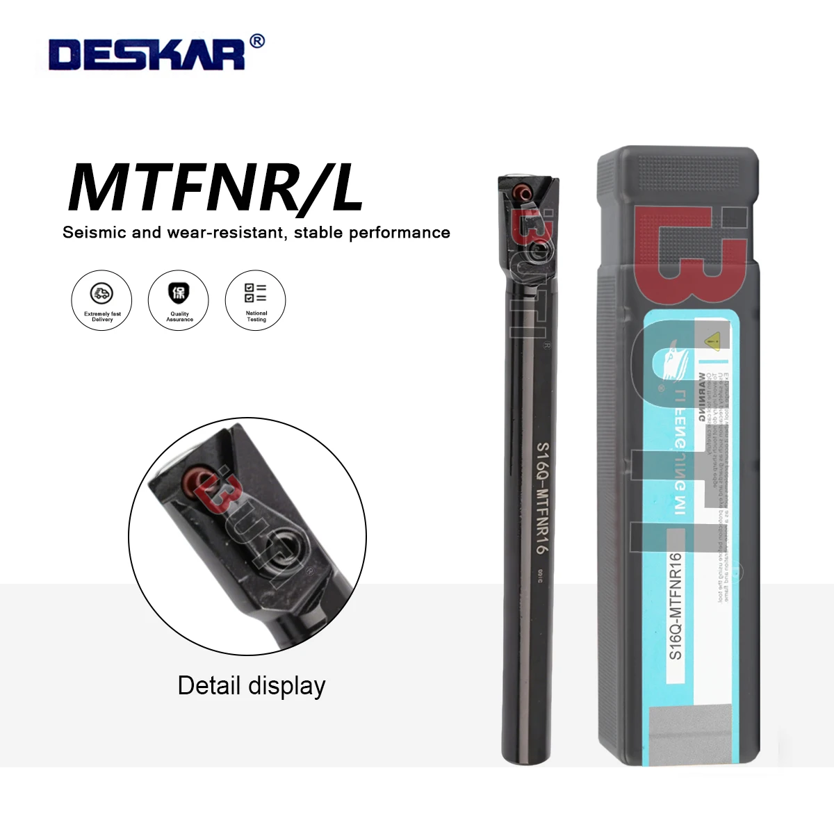 MTFNR/L Series Internal Turning Tool Holder S16Q/S20R/S25S-MTFNR16/MTFNL16 DESKAR 100% Original 91 Degree Inner Hole Tool Holder
MTFNR/L Series Internal Turning Tool Holder S16Q/S20R/S25S-MTFNR16/MTFNL16 DESKAR 100% Original 91 Degree Inner Hole Tool Holder