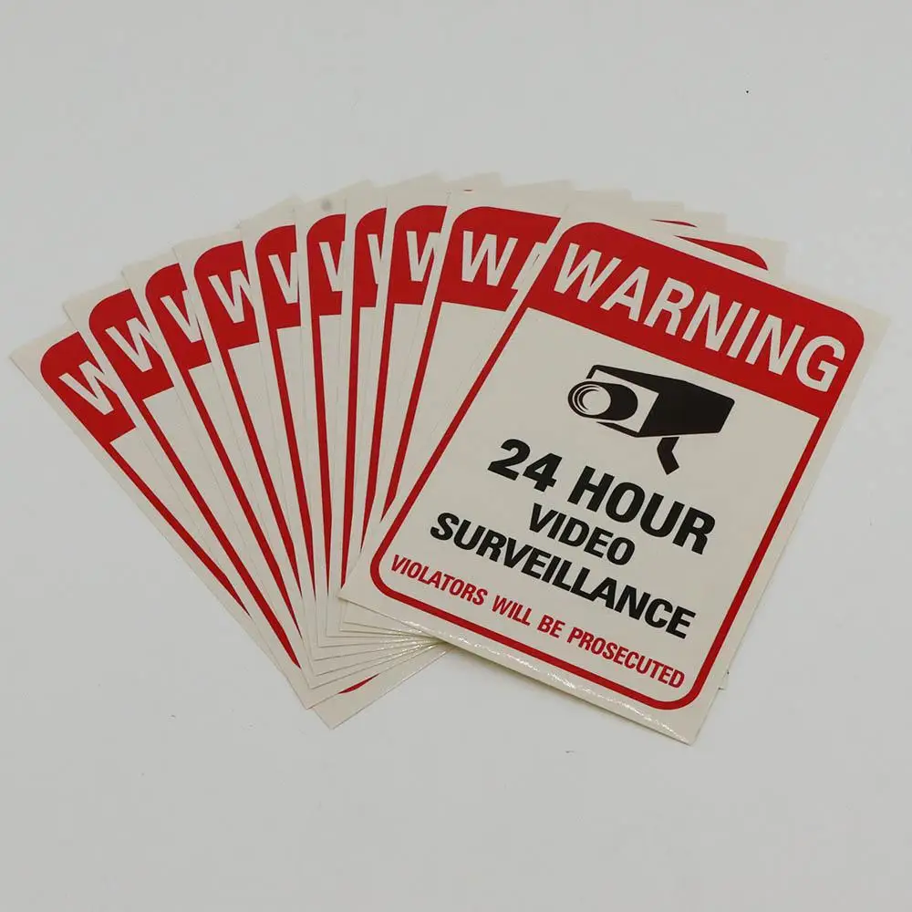 10pcs Video Surveillance Security Camera Sign Stickers Decals Warning Sticker Warning Signs
10pcs Video Surveillance Security Camera Sign Stickers Decals Warning Sticker Warning Signs