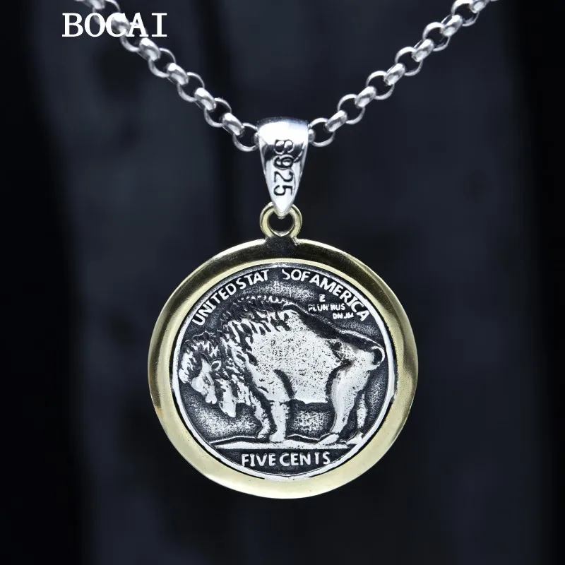 NEW S925 Sterling Silver Retro Versatile Eagle Buffalo Coin Pendant Gift for Men and Women
NEW S925 Sterling Silver Retro Versatile Eagle Buffalo Coin Pendant Gift for Men and Women