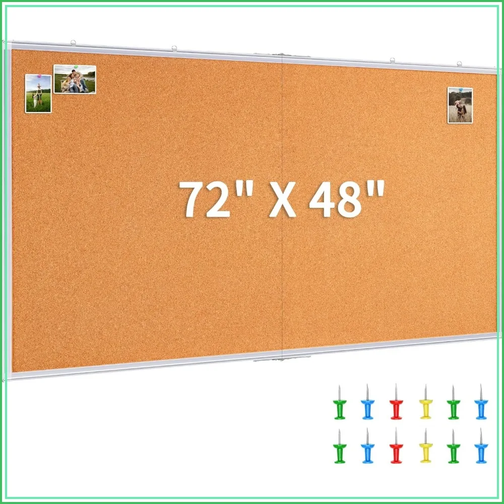 Large Cork Board 72 x 48 in, Bulletin Board for Walls, 6'x4' Extra Aluminum Framed Corkboard, Foldable Wall Mounted Pin Memo Notice Board for Office Home
Large Cork Board 72 x 48 in, Bulletin Board for Walls, 6'x4' Extra Aluminum Framed Corkboard, Foldable Wall Mounted Pin Memo Notice Board for Office Home