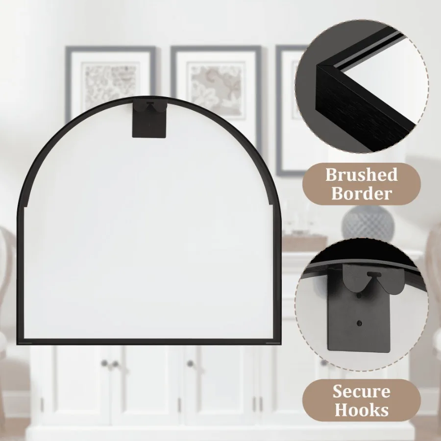 30"×28" Black Aluminum Slim-Frame Arched Wall Mirror Compact for Narrow Walls Living Room
30"×28" Black Aluminum Slim-Frame Arched Wall Mirror Compact for Narrow Walls Living Room