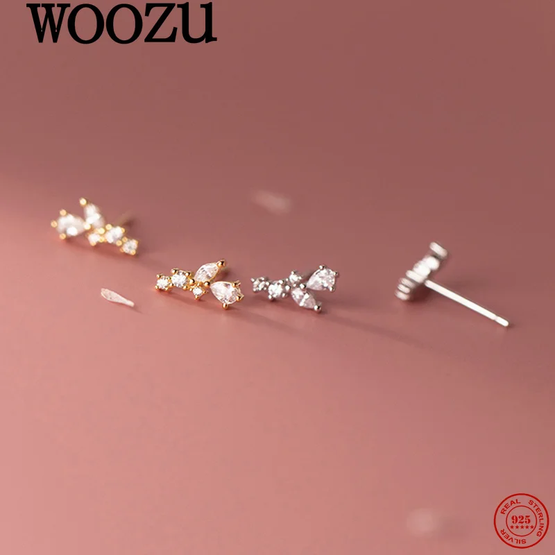 WOOZU стерлингового серебра 925 пробы, модные серьги для пирсинга с милым цирконом для женщин, вечерние, свадебные, нежные, элегантные, нежные ювелирные изделия 
WOOZU стерлингового серебра 925 пробы, модные серьги для пирсинга с милым цирконом для женщин, вечерние, свадебные, нежные, элегантные, нежные ювелирные изделия