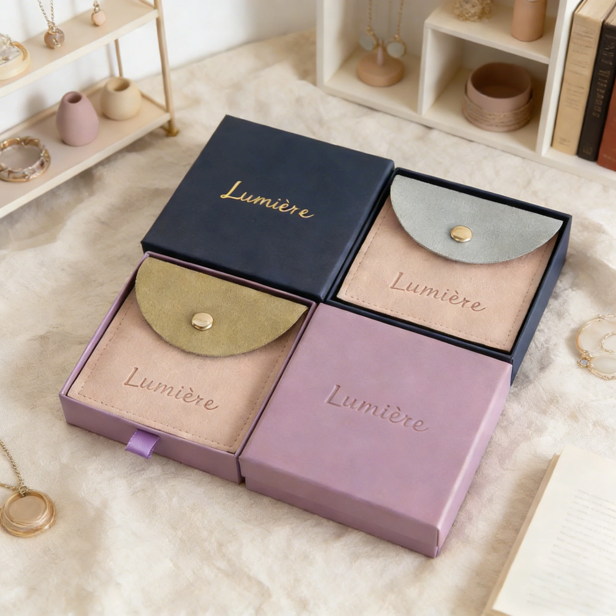 Custom Logo Paper Jewelry Gift Box Slide Drawer Earrings Boxes With Velvet Lining Ring Storage Organizer Microfiber Snap Bags
Custom Logo Paper Jewelry Gift Box Slide Drawer Earrings Boxes With Velvet Lining Ring Storage Organizer Microfiber Snap Bags