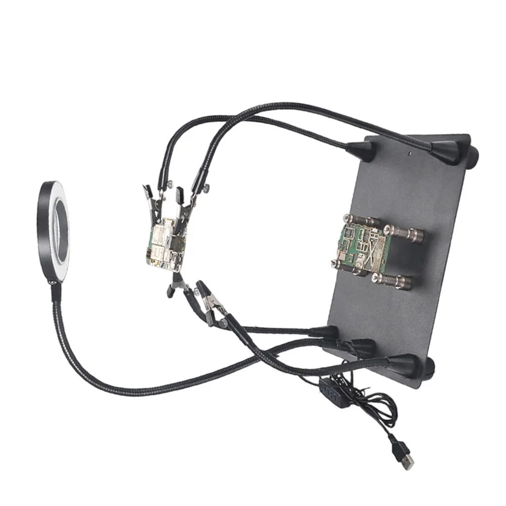 3x Magnifier Welding Holder for PCB Repair 360 Rotatable Workstation with Adjustable LED Light 10 Levels USB Power
3x Magnifier Welding Holder for PCB Repair 360 Rotatable Workstation with Adjustable LED Light 10 Levels USB Power