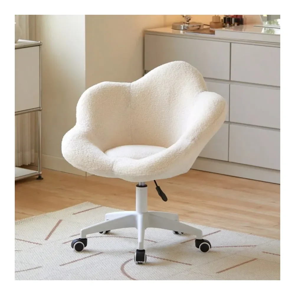 Flower-Shaped Vanity Chair Adjustable Boucle Upholstered Makeup Chair Rolling Wheels Swivel Desk Chair For Bedroom Living Room
Flower-Shaped Vanity Chair Adjustable Boucle Upholstered Makeup Chair Rolling Wheels Swivel Desk Chair For Bedroom Living Room
