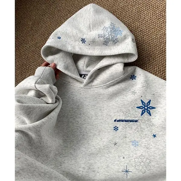 A/W 400GSM Толстовка с 3D вышивкой в виде снежинки, тяжелая уличная одежда, большие размеры, унисекс, двухцветное повседневное пальто с заниженными плечами и шнурком
A/W 400GSM Толстовка с 3D вышивкой в виде снежинки, тяжелая уличная одежда, большие размеры, унисекс, двухцветное повседневное пальто с заниженными плечами и шнурком