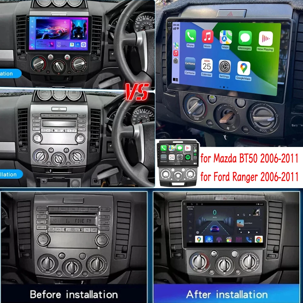 2+32G 9‘’ Car Stereo Radio GPS Navigation for Mazda BT50 for Ford Ranger 2006-2011 with Carplay Android Auto FM/RDS SWC WIFI
2+32G 9‘’ Car Stereo Radio GPS Navigation for Mazda BT50 for Ford Ranger 2006-2011 with Carplay Android Auto FM/RDS SWC WIFI