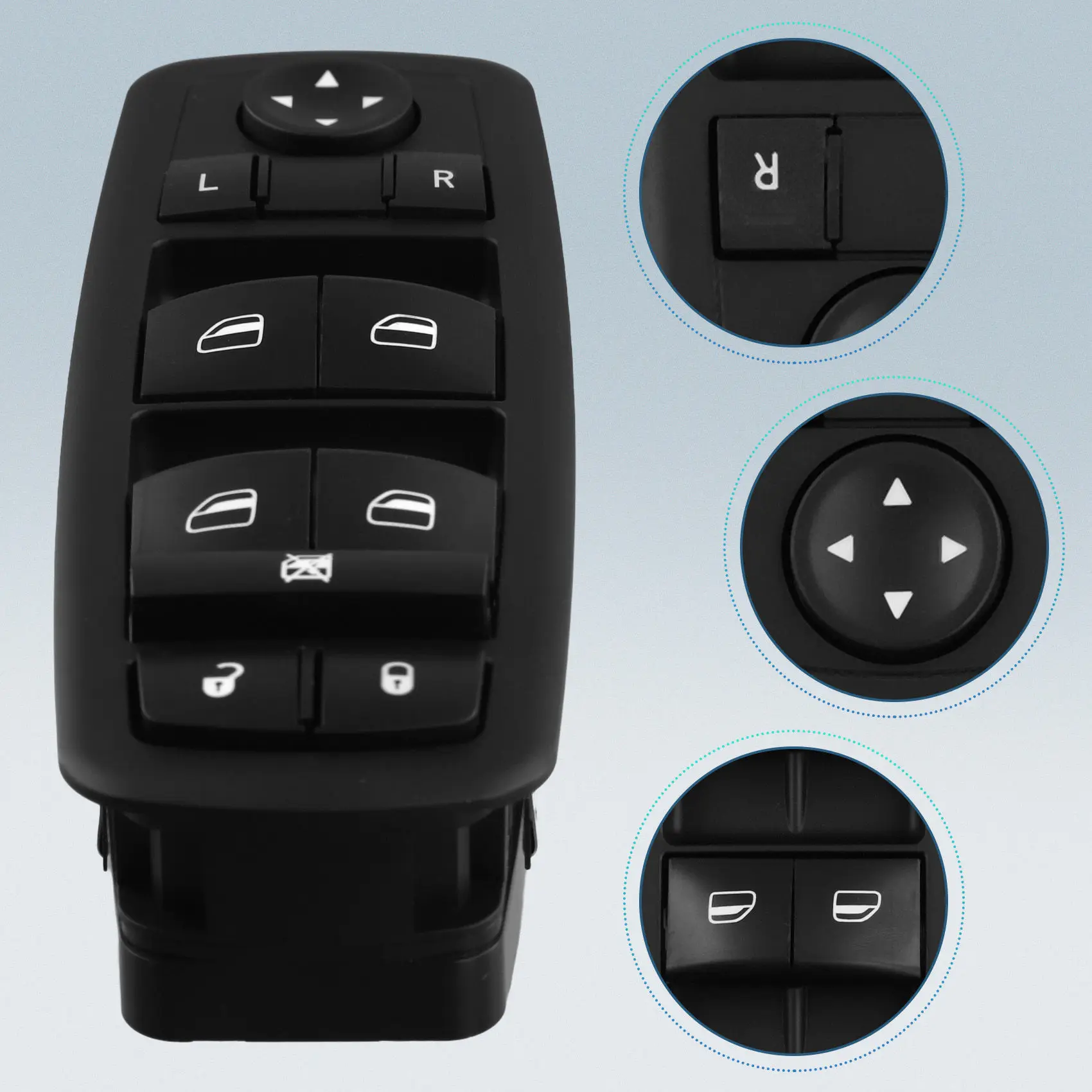 R1-Power Master Window Switch Lifter Button For Dodge Caravan Grand Caravan Journey 2006-2014 4602535AF 4602535AG 4602535AE 
R1-Power Master Window Switch Lifter Button For Dodge Caravan Grand Caravan Journey 2006-2014 4602535AF 4602535AG 4602535AE