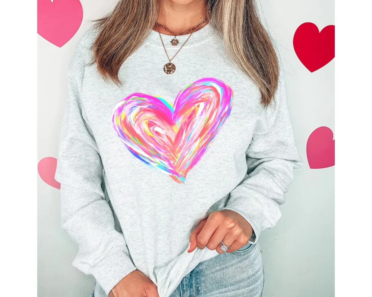Watercolor Heart Sweatshirt Cute Valentine Sweater Trendy Kawaii Coquette Pink Aesthetic Y2k Clothes Vintage Tops Women Harajuku
Watercolor Heart Sweatshirt Cute Valentine Sweater Trendy Kawaii Coquette Pink Aesthetic Y2k Clothes Vintage Tops Women Harajuku
