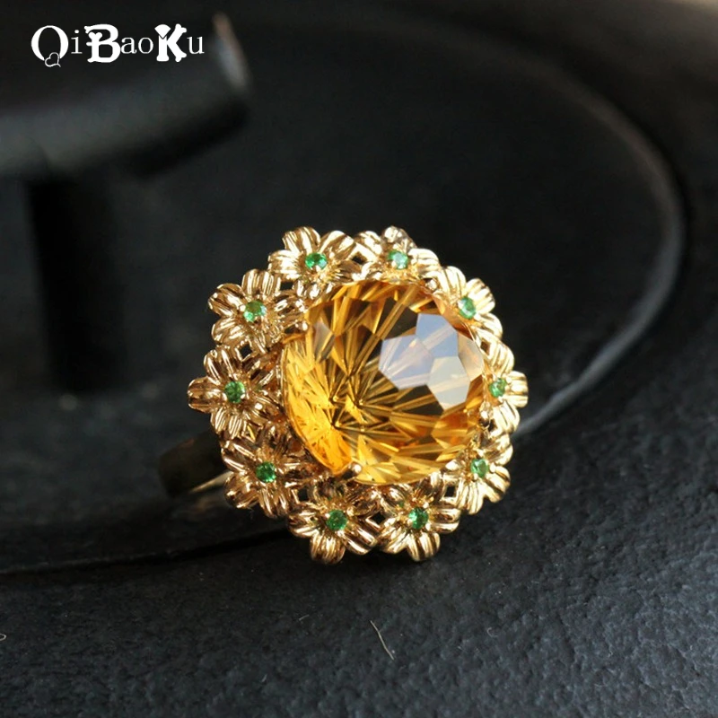Vintage-Inspired Floral Ring with Yellow Crystal Exquisite Golden Flower Design Statement Jewelry for Women Elegant Daily Wear
Vintage-Inspired Floral Ring with Yellow Crystal Exquisite Golden Flower Design Statement Jewelry for Women Elegant Daily Wear