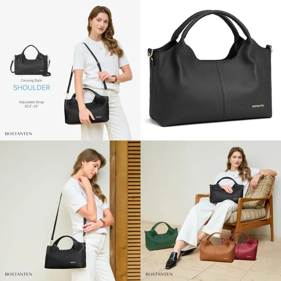 BOSTANTEN Genuine Leather Purses for Women Designer Handbags Crossbody Shoulder Bags Top Handle Satchel with Adjustable Strap
BOSTANTEN Genuine Leather Purses for Women Designer Handbags Crossbody Shoulder Bags Top Handle Satchel with Adjustable Strap