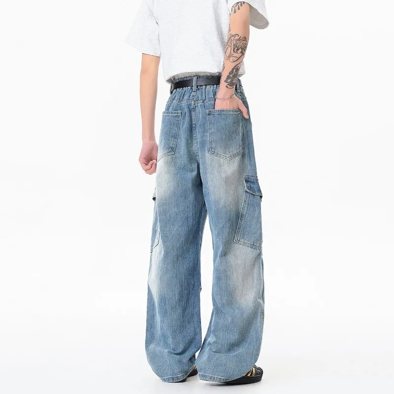 Men's Loose Straight Leg Jeans Multi-Pocket Dark Wash American INS High Street Style Workwear Denim Two Colors Available
Men's Loose Straight Leg Jeans Multi-Pocket Dark Wash American INS High Street Style Workwear Denim Two Colors Available