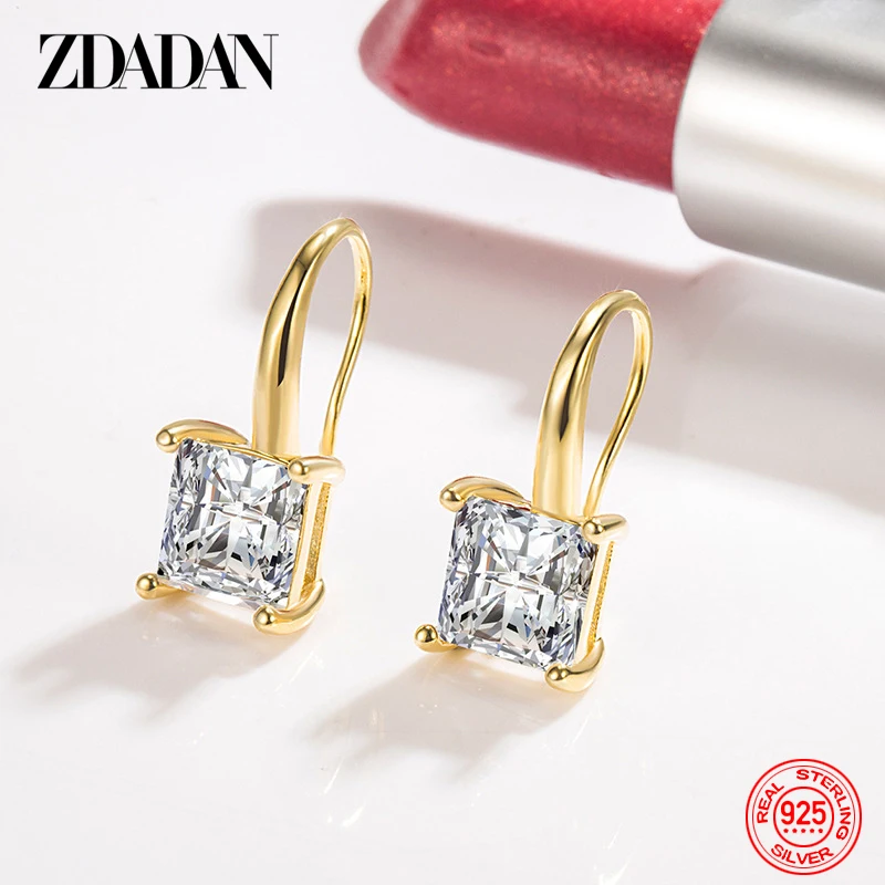 ZDADAN 925 Silver 18K Gold 8mm Square Zircon Drop Earring For Women Wedding Jewelry
ZDADAN 925 Silver 18K Gold 8mm Square Zircon Drop Earring For Women Wedding Jewelry