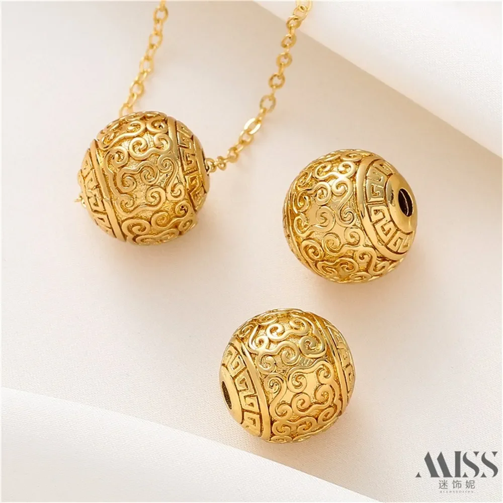 18K Gold-wrapped Auspicious Pattern Transfer Beads DIY Accessories Loose Beads Handmade Bracelets Necklaces Jewelry Materials
18K Gold-wrapped Auspicious Pattern Transfer Beads DIY Accessories Loose Beads Handmade Bracelets Necklaces Jewelry Materials