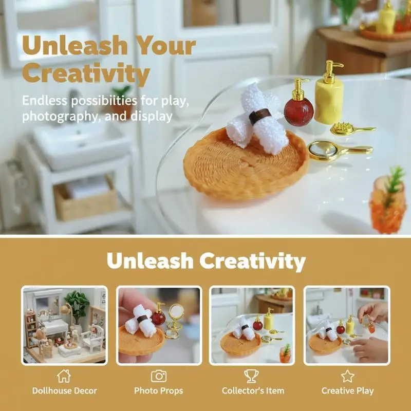 1 Set DIY Miniature Hobby Projects Mini Dollhouse Toiletry Kit With Realistic Details Perfect For Doll House Bathroom Decor
1 Set DIY Miniature Hobby Projects Mini Dollhouse Toiletry Kit With Realistic Details Perfect For Doll House Bathroom Decor