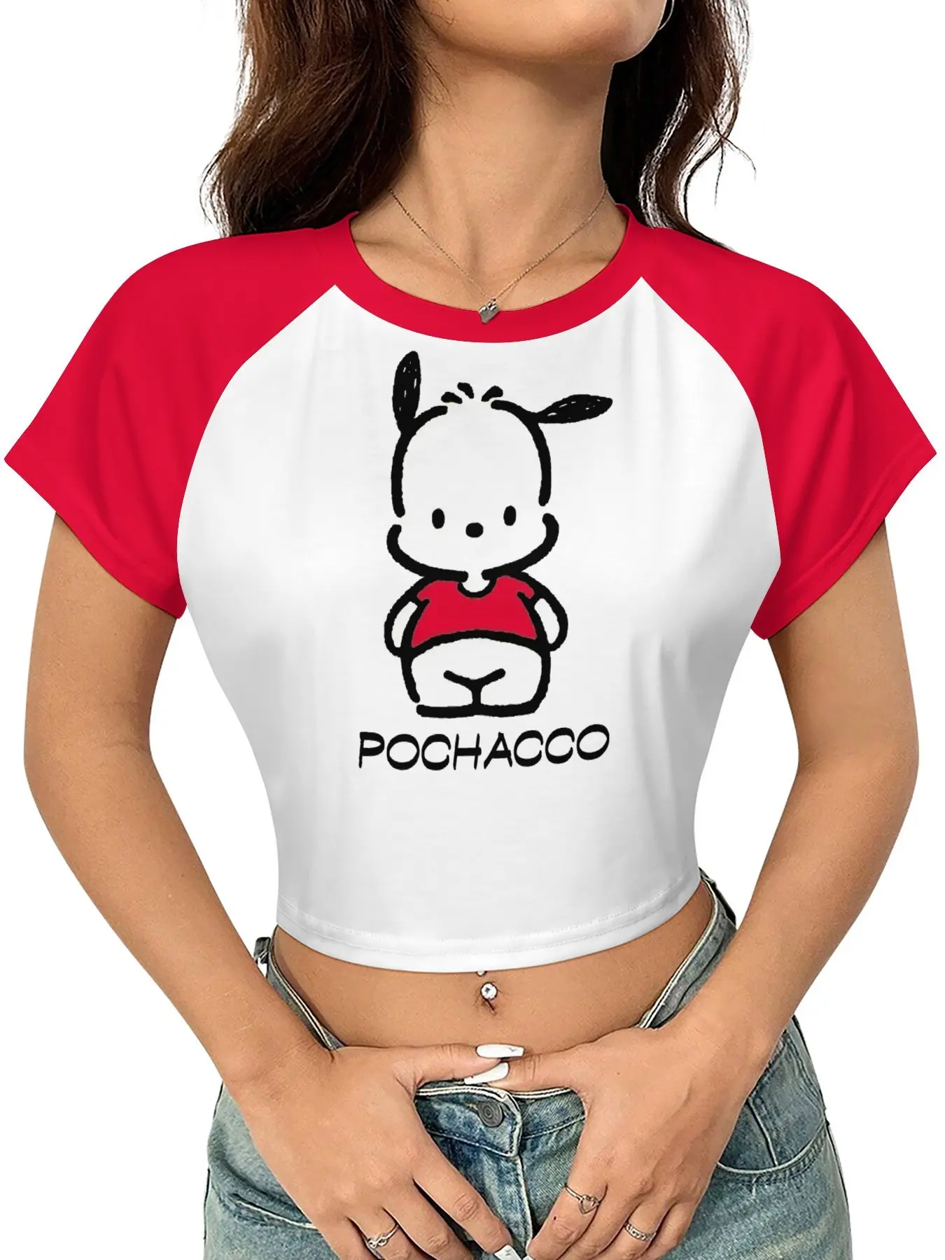 Pochacco T Shirts Kids Sanrio Short Sleeve Cartoon Tees Sexy Crop Tops Cute T-shirt Raglan Sleeves Top Summer Clothing
Pochacco T Shirts Kids Sanrio Short Sleeve Cartoon Tees Sexy Crop Tops Cute T-shirt Raglan Sleeves Top Summer Clothing
