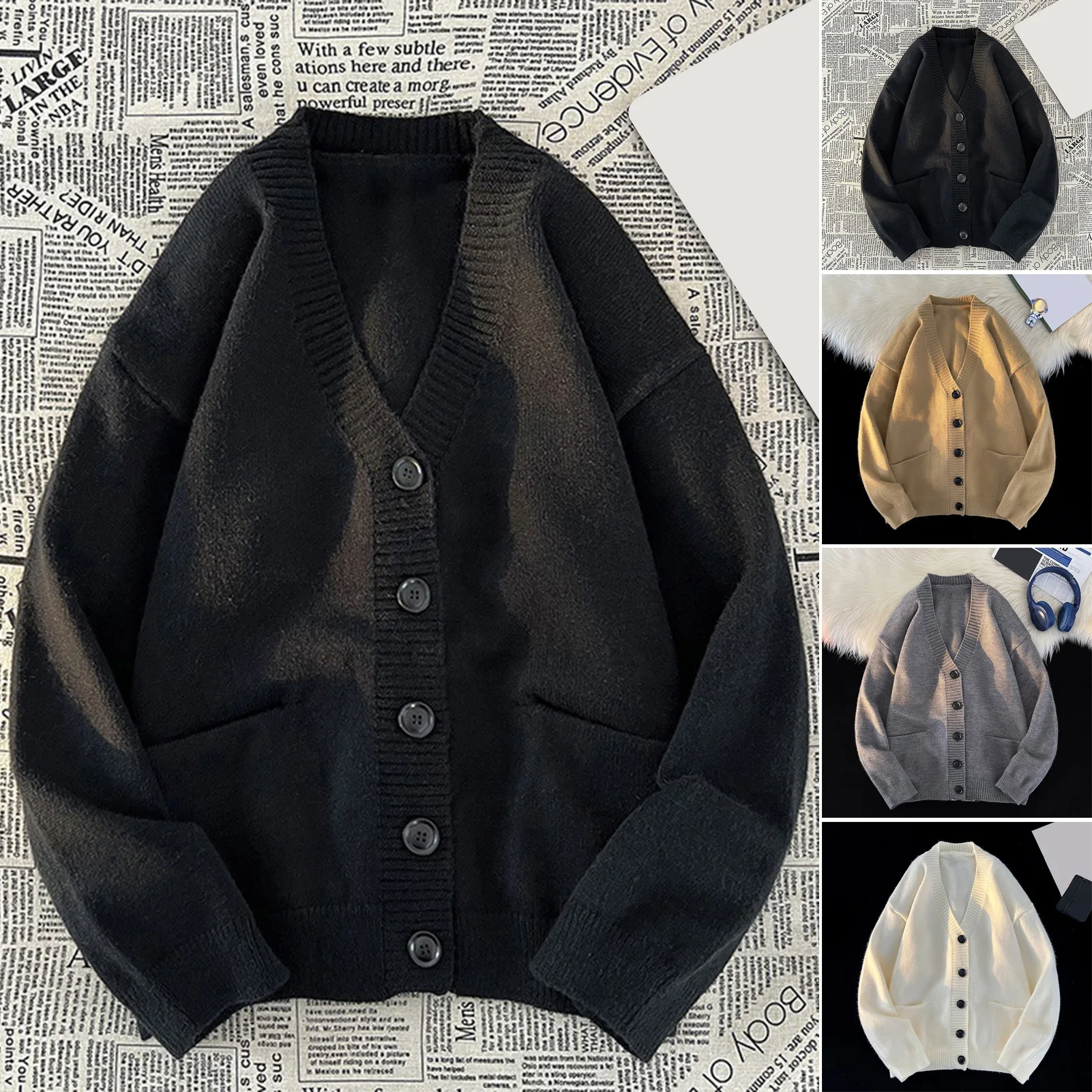Men Cardigan Solid Color Open Front Knit Sweater Loose Pocket Men Cardigan Coat Fashion Winter Cardigan Men's Clothing
Men Cardigan Solid Color Open Front Knit Sweater Loose Pocket Men Cardigan Coat Fashion Winter Cardigan Men's Clothing