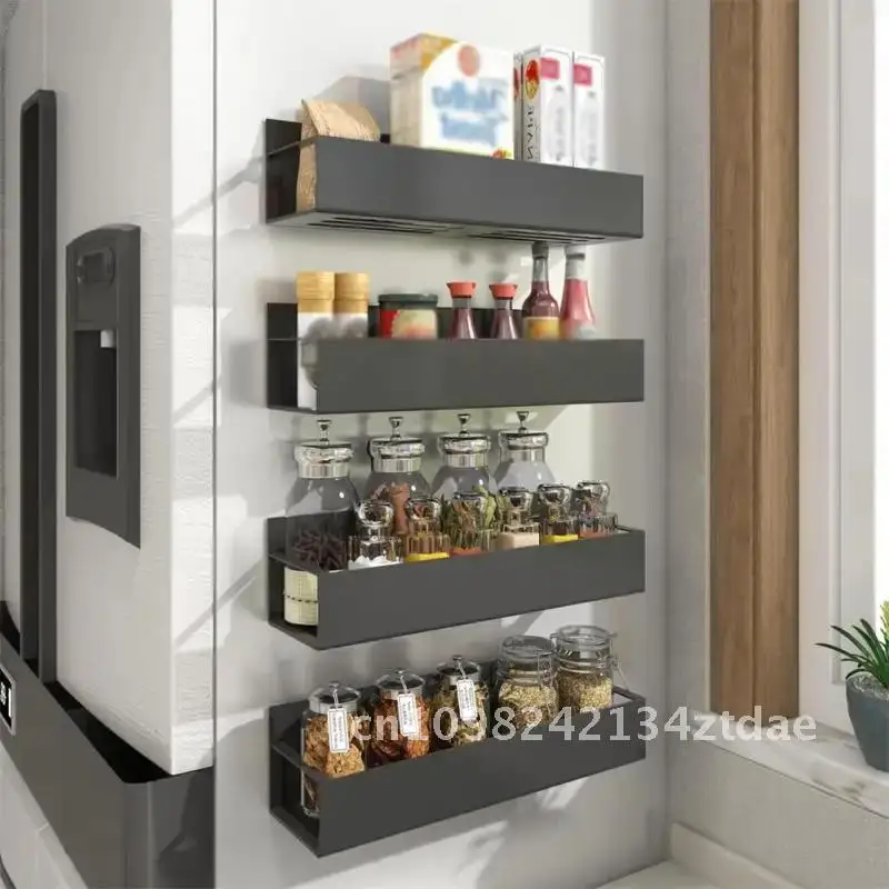 Black Iron Magnetic Fridge Shelf Spice Storage Rack Household Space Saving Kitchen Organizer for Refrigerator Side
Black Iron Magnetic Fridge Shelf Spice Storage Rack Household Space Saving Kitchen Organizer for Refrigerator Side