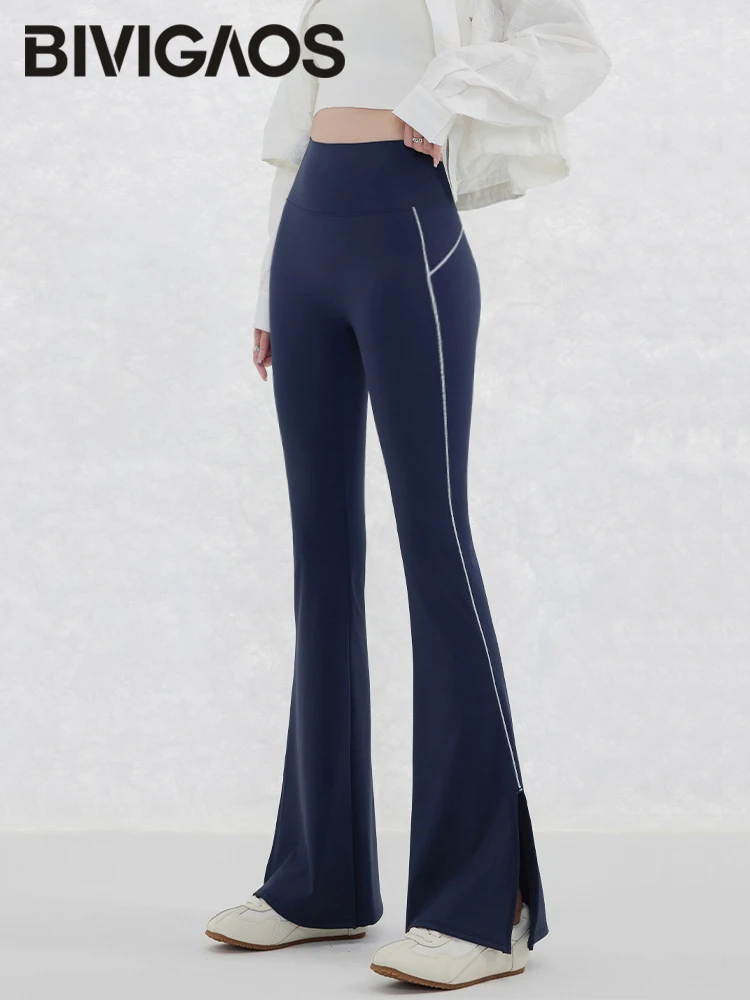BIVIGAOS New Side White Curve Stripe Micro Flared Leggings Women High Waisted Ankle Split Sexy Slim Tight Sharkskin Flared Pants
BIVIGAOS New Side White Curve Stripe Micro Flared Leggings Women High Waisted Ankle Split Sexy Slim Tight Sharkskin Flared Pants