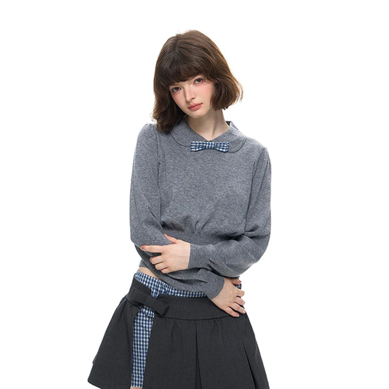 MEXZT Streetwear Bow Sweater Women Y2K Harajuku Cropped Knitted Pullovers Korean Peter Pan Collar Knitwears Winter Jumpers New
MEXZT Streetwear Bow Sweater Women Y2K Harajuku Cropped Knitted Pullovers Korean Peter Pan Collar Knitwears Winter Jumpers New