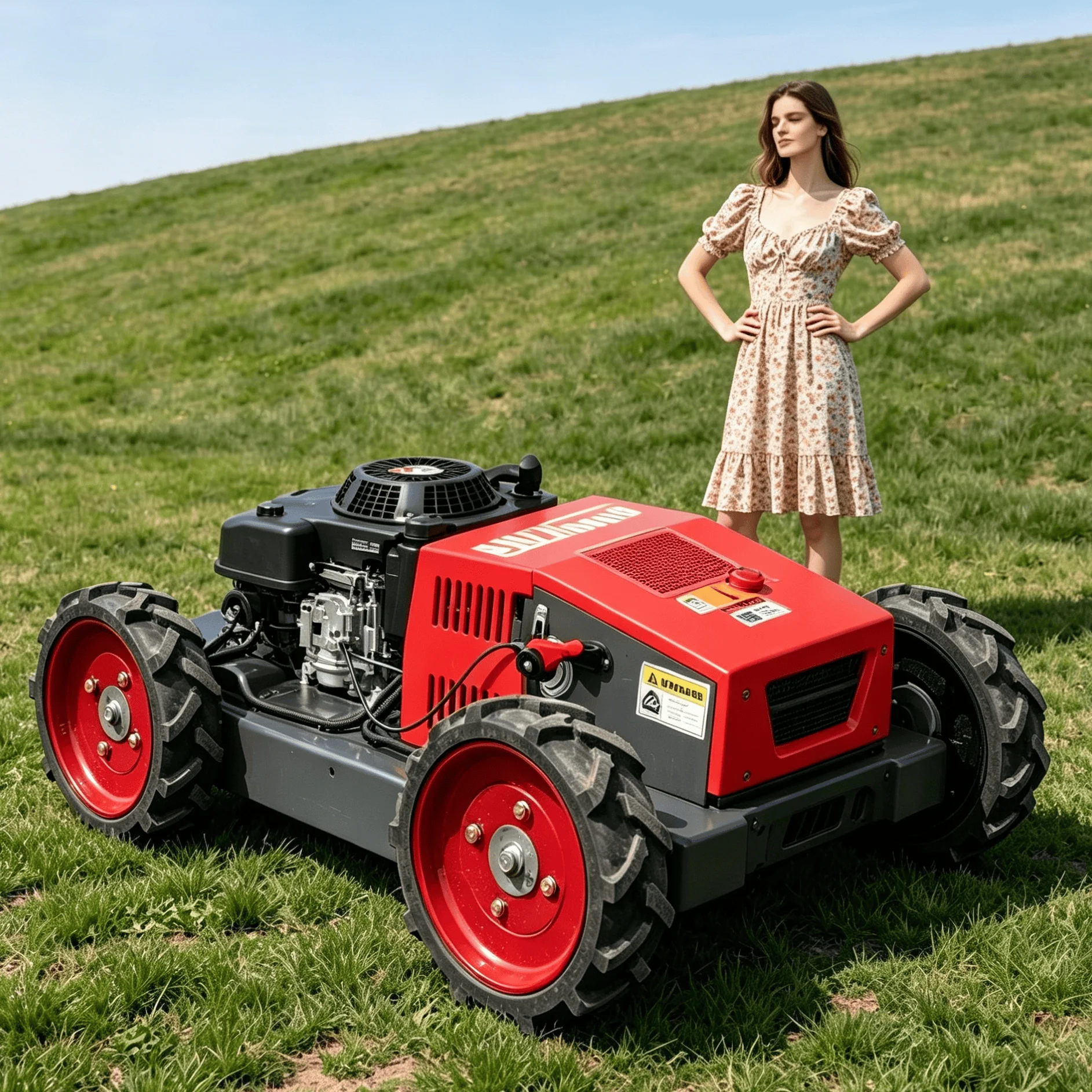 Customized high efficiency remote petrol lawn mower robot compact durable frame for hillside wasteland grass clearance estate pa
Customized high efficiency remote petrol lawn mower robot compact durable frame for hillside wasteland grass clearance estate pa