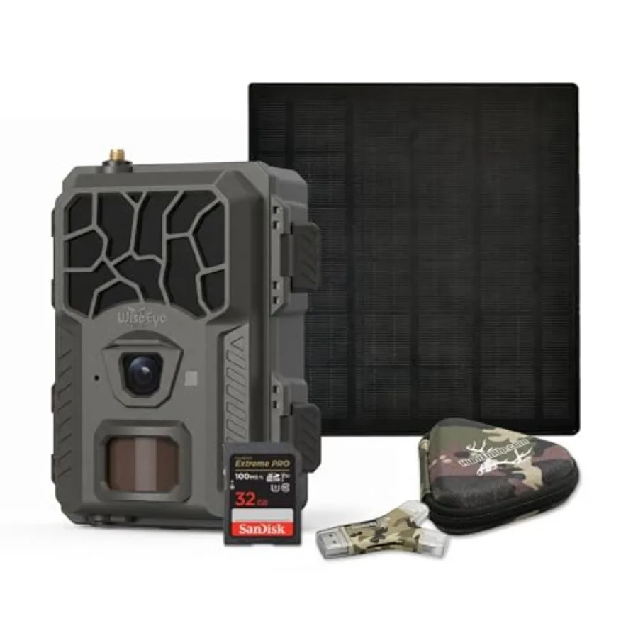 Trail camera bundle for outdoor wildlife monitoring, rugged plastic housing, black color, includes 32 GB SD card with reader an
Trail camera bundle for outdoor wildlife monitoring, rugged plastic housing, black color, includes 32 GB SD card with reader an