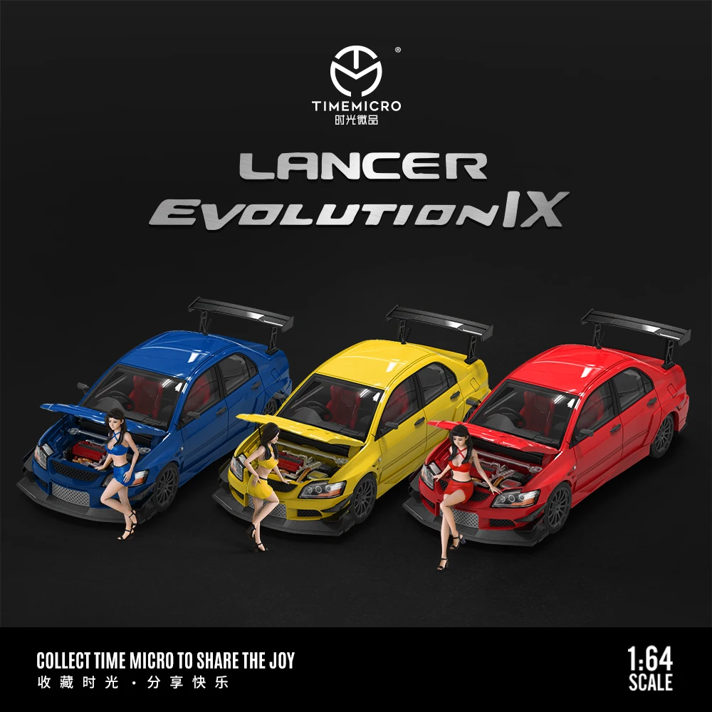 TIME MICRO 1:64 EVO 9 Blue/Yellow/Red Painting Simulation Alloy Model Car for Collection& Display & Gift
TIME MICRO 1:64 EVO 9 Blue/Yellow/Red Painting Simulation Alloy Model Car for Collection& Display & Gift