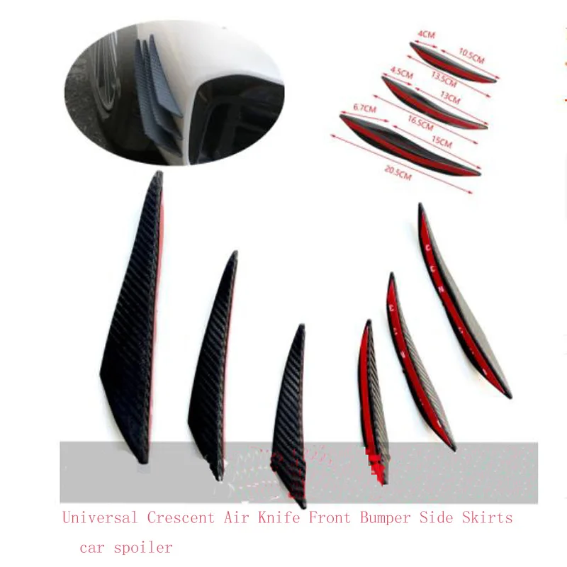 Car Spoiler Modified Spoiler Air Knife Carbon Brazing 6 Pieces Universal Crescent Air Knife Front Bumper Side Skirt
Car Spoiler Modified Spoiler Air Knife Carbon Brazing 6 Pieces Universal Crescent Air Knife Front Bumper Side Skirt