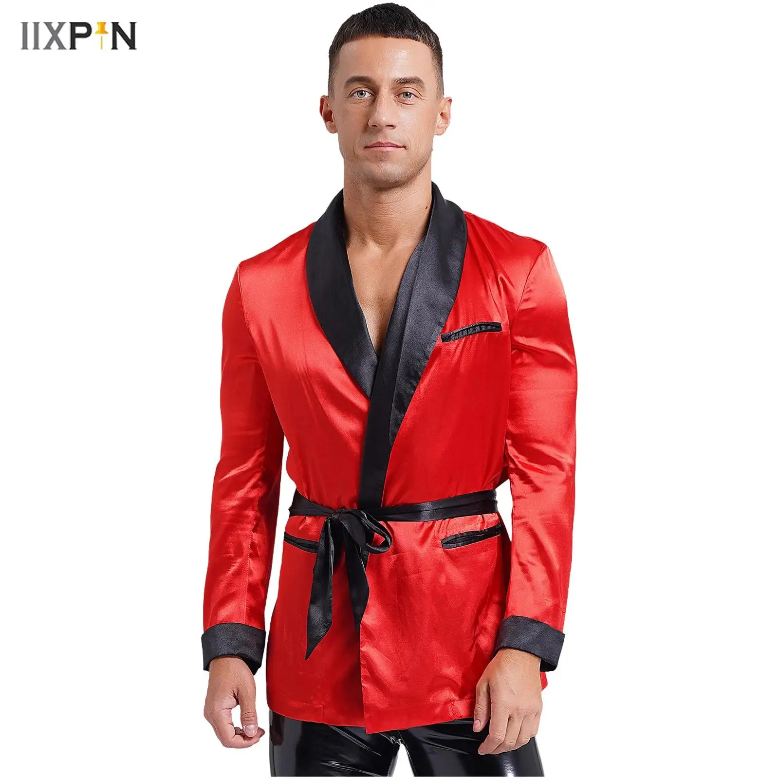 Mens Kimono Bathrobe with Belt Contrast Lapel Long Sleeve Side Pockets Satin Jacket Robe Male Loose Nightwear Loungewear Gown
Mens Kimono Bathrobe with Belt Contrast Lapel Long Sleeve Side Pockets Satin Jacket Robe Male Loose Nightwear Loungewear Gown