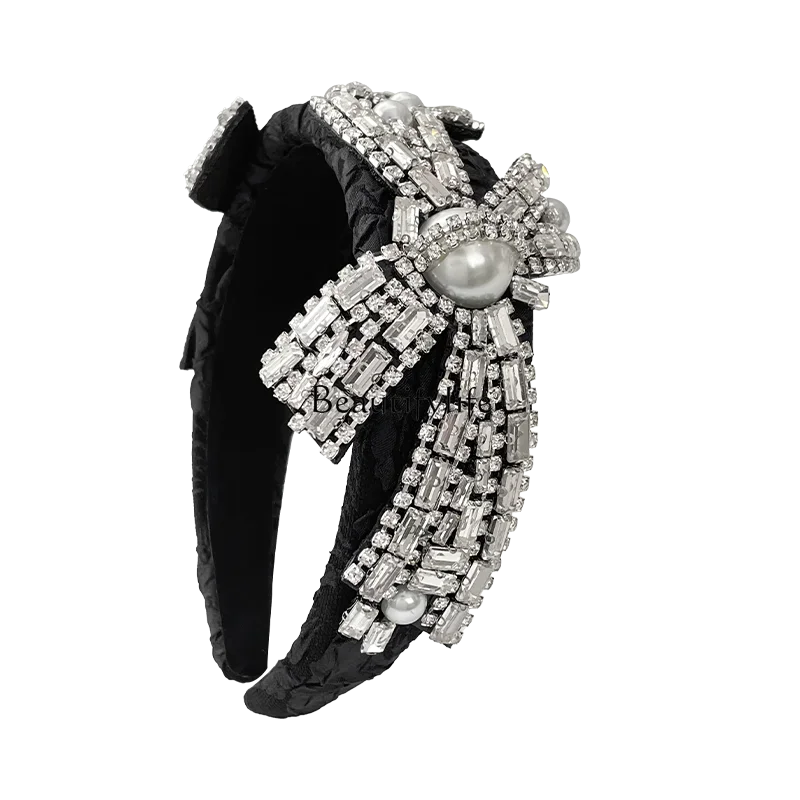 Super Flash Heavy Industry Full Diamond Pearl Bow Headband Retro High Cranium Top Light Luxury Headgear
Super Flash Heavy Industry Full Diamond Pearl Bow Headband Retro High Cranium Top Light Luxury Headgear