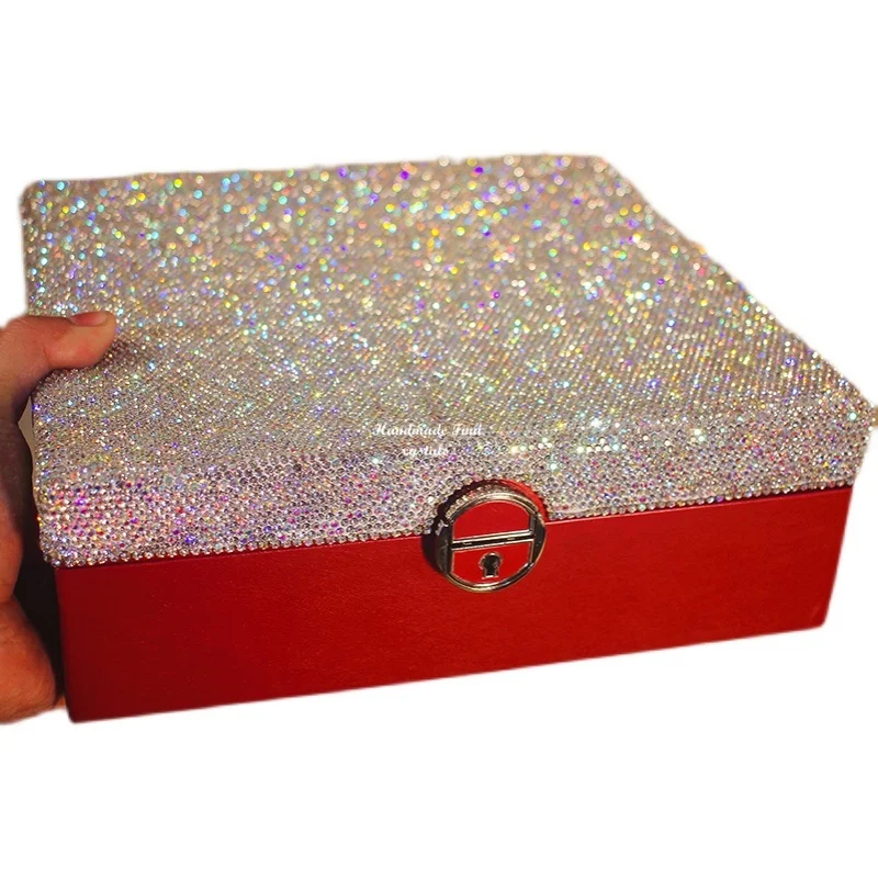 Luxury Crystal Diamond Jewelry Box Watch Box Multi-function with Mirror Earring Storage Box Wedding Gift
Luxury Crystal Diamond Jewelry Box Watch Box Multi-function with Mirror Earring Storage Box Wedding Gift