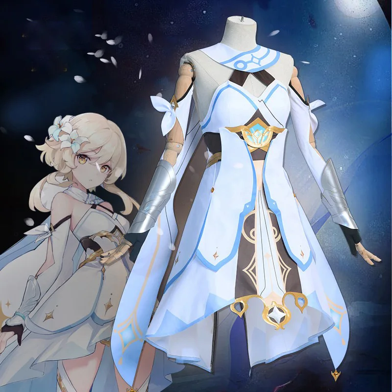 Game Genshin Impact Traveler Lumine Cosplay Anime Clothes Girl Halloween Costume of Women Sexy Lolita Dress Girl Costume Sets
Game Genshin Impact Traveler Lumine Cosplay Anime Clothes Girl Halloween Costume of Women Sexy Lolita Dress Girl Costume Sets