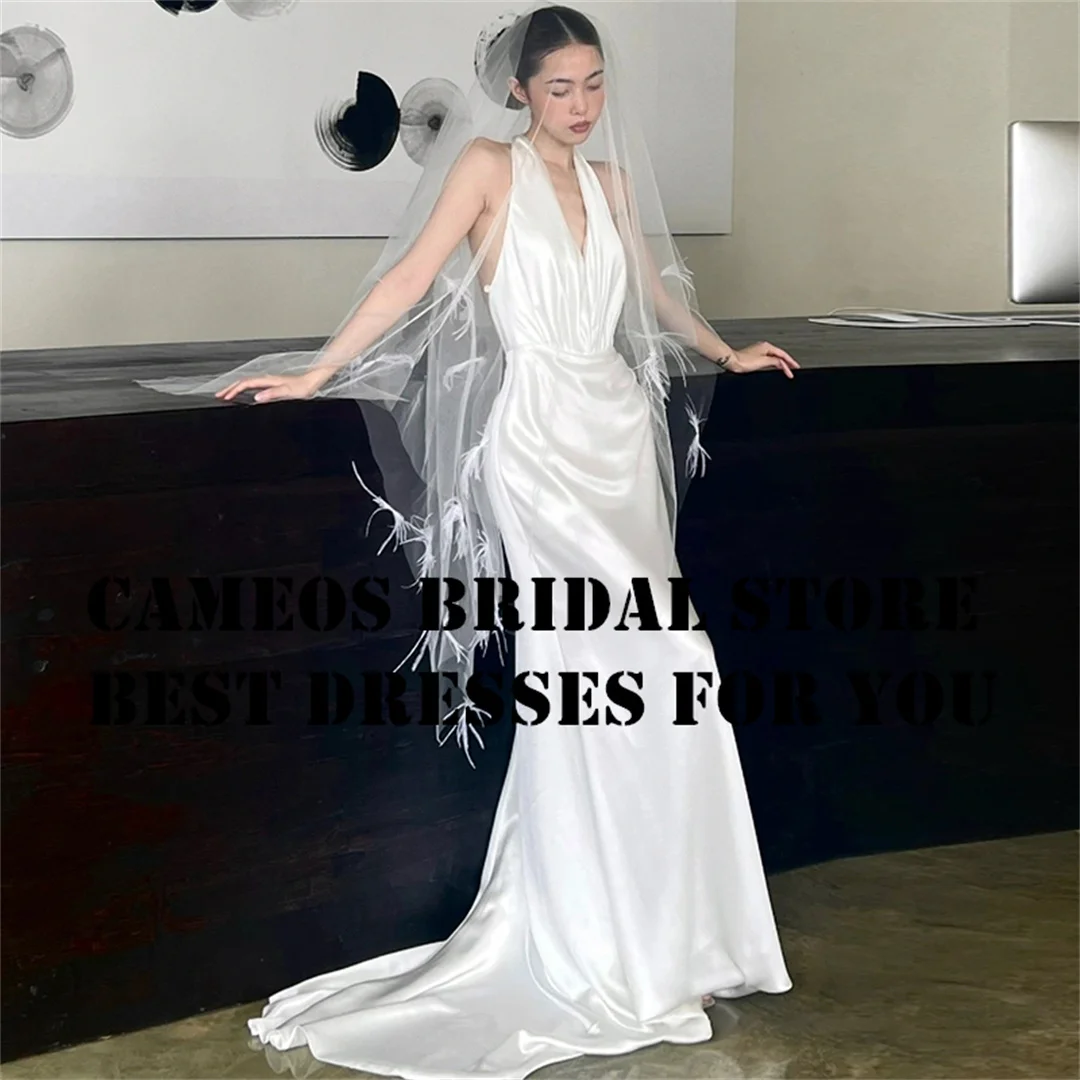 SONDR Custom Made Sleeveless Deep V Neck Wedding Dresses Korea Sexy Open Back Glitter Elegant Brides Gowns Women Bridal Dresses
SONDR Custom Made Sleeveless Deep V Neck Wedding Dresses Korea Sexy Open Back Glitter Elegant Brides Gowns Women Bridal Dresses
