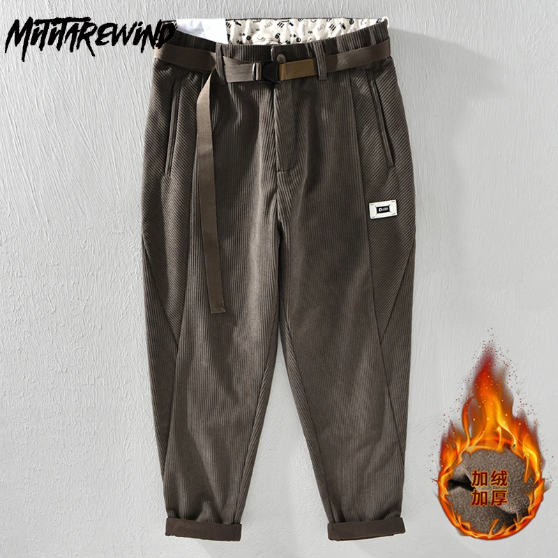 Winter Pants Daily Casual Warm Pants Corduroy Fleece-lined Pants Men Japanese Retro Loose Coffee Thicken Tapered Pant with Belt
Winter Pants Daily Casual Warm Pants Corduroy Fleece-lined Pants Men Japanese Retro Loose Coffee Thicken Tapered Pant with Belt
