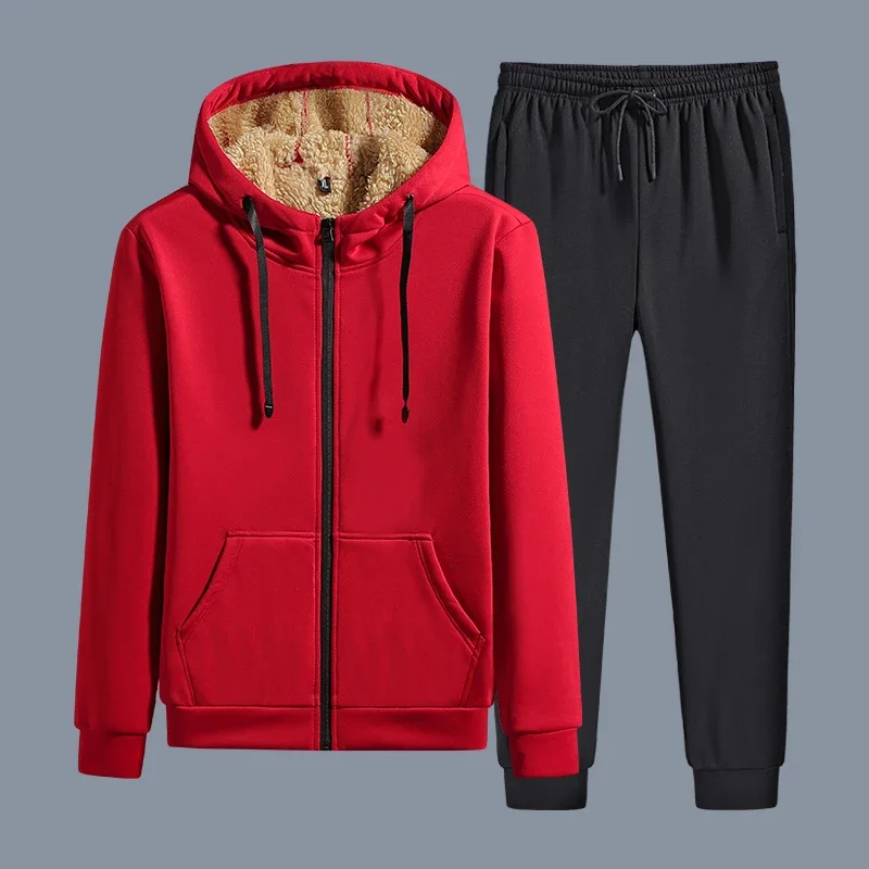 2025 Men Lamb Cashmere Hoodies+pants Zipper Tracksuit Man Sports Suit Winter Men Set Warm Thick Suits Hooded Jacket+Pants 2PC Se
2025 Men Lamb Cashmere Hoodies+pants Zipper Tracksuit Man Sports Suit Winter Men Set Warm Thick Suits Hooded Jacket+Pants 2PC Se