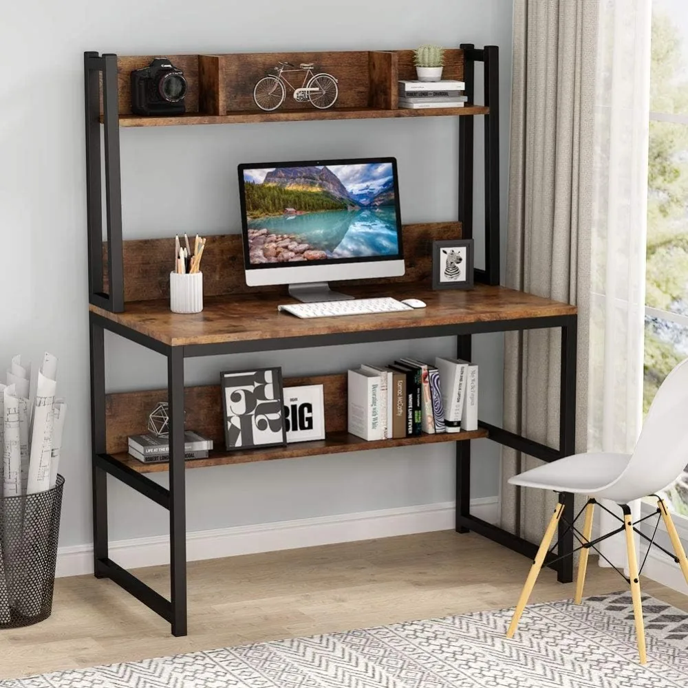 Computer Desk with Hutch, 42" Study Desk with Bottome Storage Shelve, Workstaion for Home Office, Small Space, 42" W x 19" D x
Computer Desk with Hutch, 42" Study Desk with Bottome Storage Shelve, Workstaion for Home Office, Small Space, 42" W x 19" D x