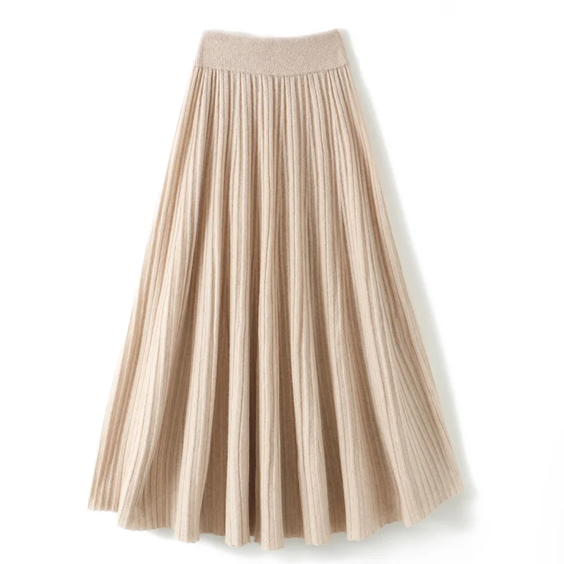 Autumn and Winter New Pure Wool Skirt High Waist Swing Skirt Knitted A-line Skirt Mid length Umbrella Skirt Pleated Skirt
Autumn and Winter New Pure Wool Skirt High Waist Swing Skirt Knitted A-line Skirt Mid length Umbrella Skirt Pleated Skirt