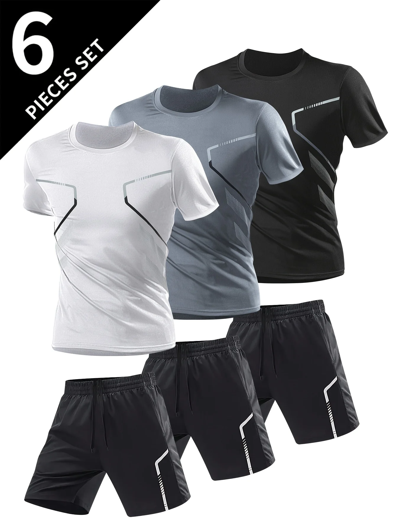 6PCS men's short sleeved shorts set summer basketball training running set sleeve T-shirt and quick drying shorts set
6PCS men's short sleeved shorts set summer basketball training running set sleeve T-shirt and quick drying shorts set