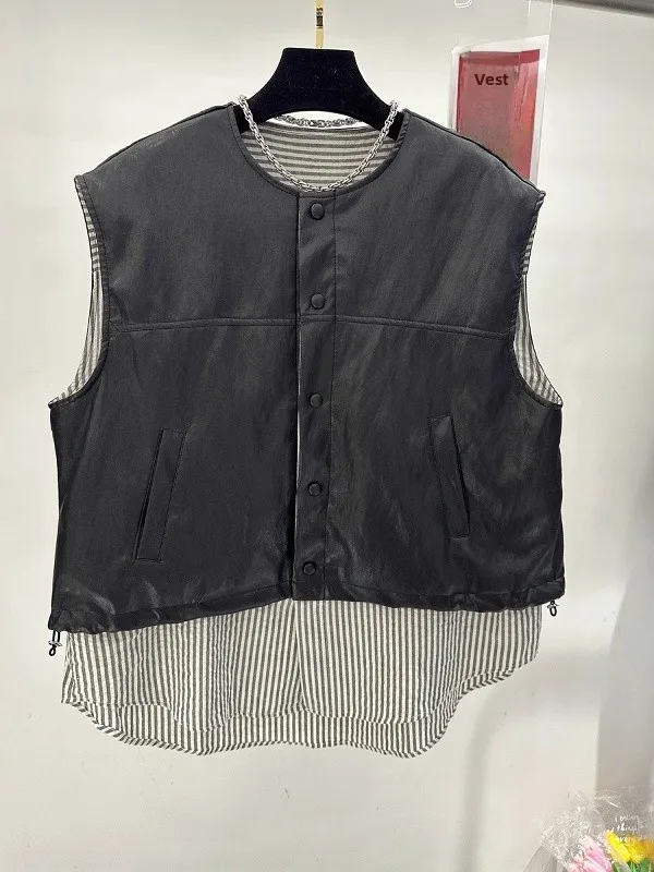 plus Size 300 Pou ex Oversized Svel Vest Outerwear Faionable Autumn Versatile Irregular Design round Ne irt
plus Size 300 Pou ex Oversized Svel Vest Outerwear Faionable Autumn Versatile Irregular Design round Ne irt