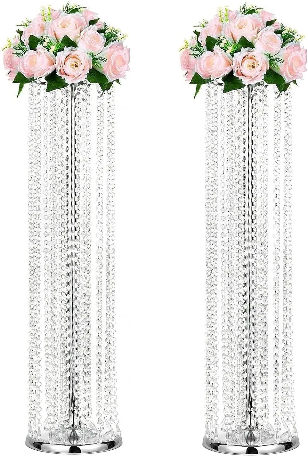 4 Pcs 31.5'' / 80 cm Tall Metal Wedding Centerpieces with Chandelier Acrylic Crystal Flower Stand, Elegant Wedding Centerpiece
4 Pcs 31.5'' / 80 cm Tall Metal Wedding Centerpieces with Chandelier Acrylic Crystal Flower Stand, Elegant Wedding Centerpiece