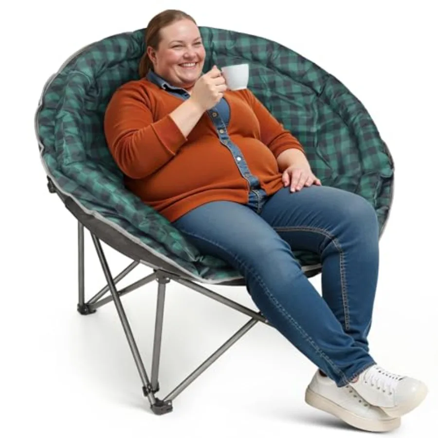 Outdoor XXL folding round camping chair heavy-duty steel frame with padded moon-shaped seat in gray supports 200 kg ultra-comfy
Outdoor XXL folding round camping chair heavy-duty steel frame with padded moon-shaped seat in gray supports 200 kg ultra-comfy