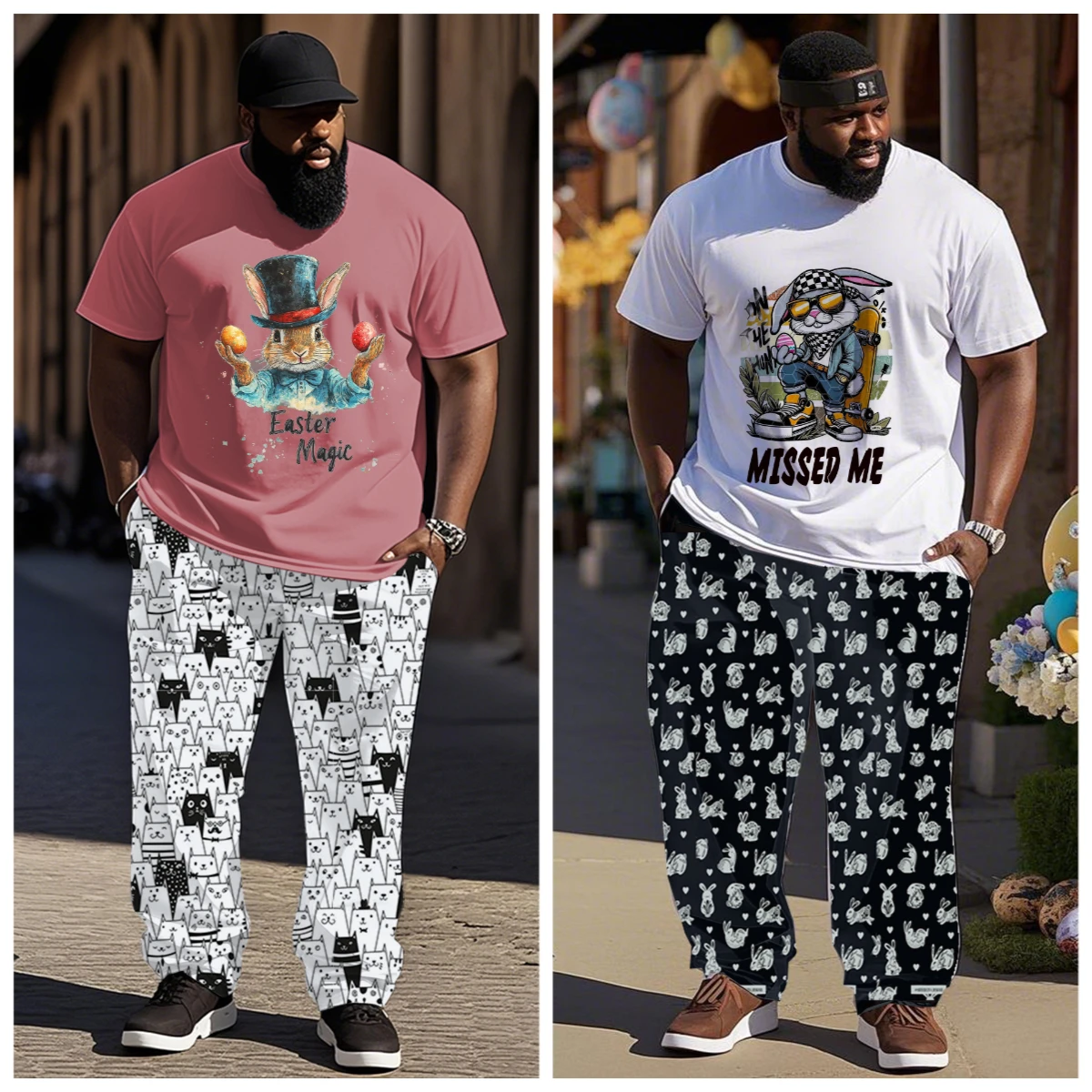 S-9XL Big and Tall Men Easter Bunny Print 2-Piece T-Shirt & Pants Streetwear Set
S-9XL Big and Tall Men Easter Bunny Print 2-Piece T-Shirt & Pants Streetwear Set
