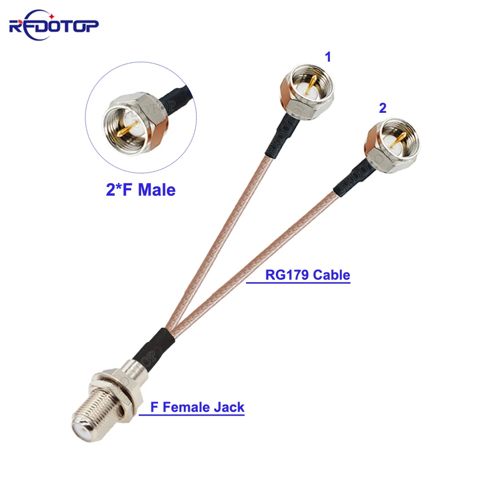 1PCS RG179 Cable 1x F Female to 2 x F Male Connector 75 Ohm RG-179 Coaxial Cable Y Type TV Satellite Splitter Combiner 10cm-50cm
1PCS RG179 Cable 1x F Female to 2 x F Male Connector 75 Ohm RG-179 Coaxial Cable Y Type TV Satellite Splitter Combiner 10cm-50cm