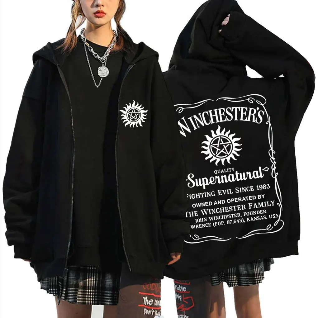 TV Series Supernatural Zipper Hoodie Men Women Gothic Vintage Oversized Zip Up Jacket Male Long Sleeve Cosplay Zip Up Sweatshirt
TV Series Supernatural Zipper Hoodie Men Women Gothic Vintage Oversized Zip Up Jacket Male Long Sleeve Cosplay Zip Up Sweatshirt