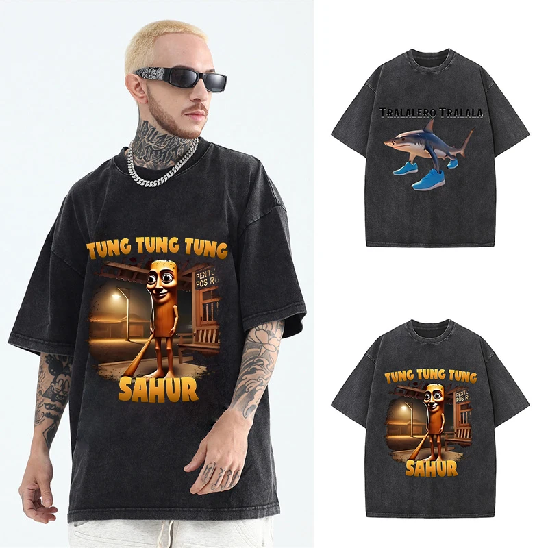 Italian Brainrot Washed Denim T-shirt Short Sleeve Fashion Print Outdoor Wear Hip Hop Casual Street Toddler Trend Sportwear Gift
Italian Brainrot Washed Denim T-shirt Short Sleeve Fashion Print Outdoor Wear Hip Hop Casual Street Toddler Trend Sportwear Gift