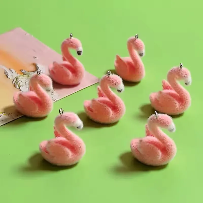 20pcs Cartoon flocking resin Flamingo Charms Cute Stuffed animals Pendant For make diy Jewelry Necklace keychain Accessory
20pcs Cartoon flocking resin Flamingo Charms Cute Stuffed animals Pendant For make diy Jewelry Necklace keychain Accessory