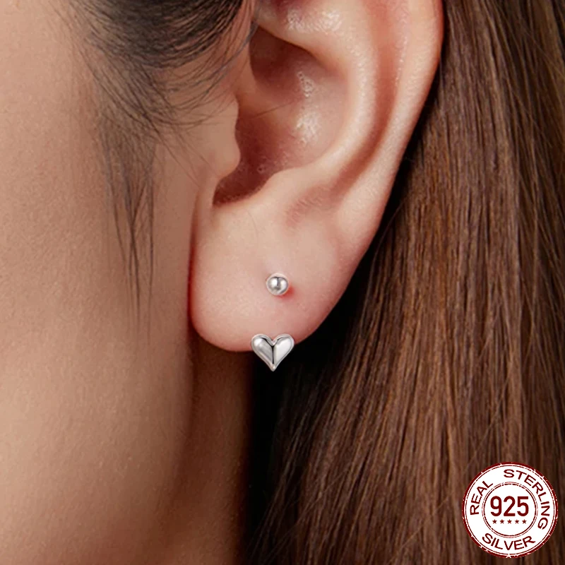 BAMOER Creative Delicate 925 Sterling Silver Asymmetric Cylinder Heart & Ball Bead Stud Earrings For Women Girls Daily Jewelry
BAMOER Creative Delicate 925 Sterling Silver Asymmetric Cylinder Heart & Ball Bead Stud Earrings For Women Girls Daily Jewelry