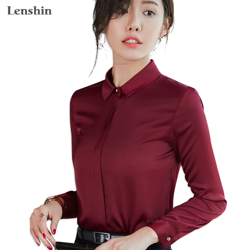 Lenshin New Fabric High-quality Cover Button Soft and omfortable Shirt for Women Blouse Tops Long Sleeve Office Lady Work Wear
Lenshin New Fabric High-quality Cover Button Soft and omfortable Shirt for Women Blouse Tops Long Sleeve Office Lady Work Wear