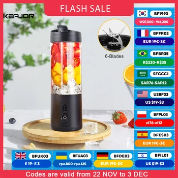 Mini Portable Blender Electric Fruit Juicer Smoothie Orange Fresh Juice Blender Multifunction Rechargeable Portable Juicer Mixer