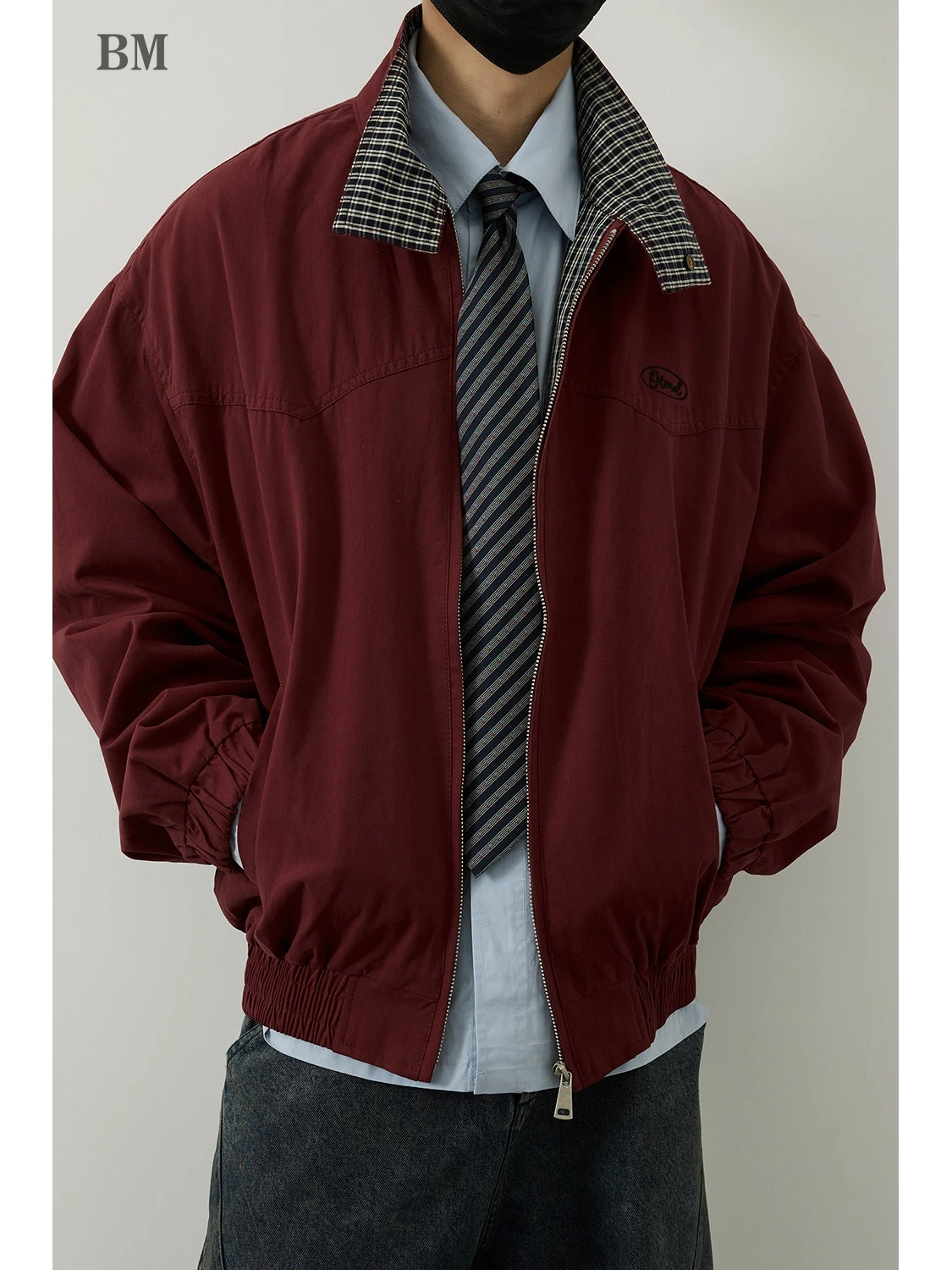 Spring Fall Vintage Letter Embroidery Work Jacket Mens American Loose Fit Casual Stand Collar Trendy Red Harrington Jacket Male
Spring Fall Vintage Letter Embroidery Work Jacket Mens American Loose Fit Casual Stand Collar Trendy Red Harrington Jacket Male